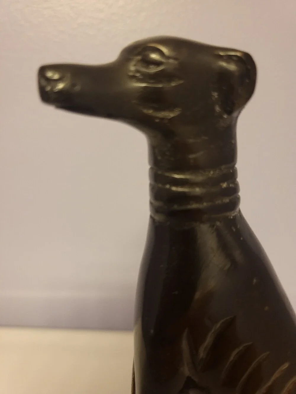 Black Bronze Metal 5.5 Inch Greyhound Whippet Sculpture Figurine